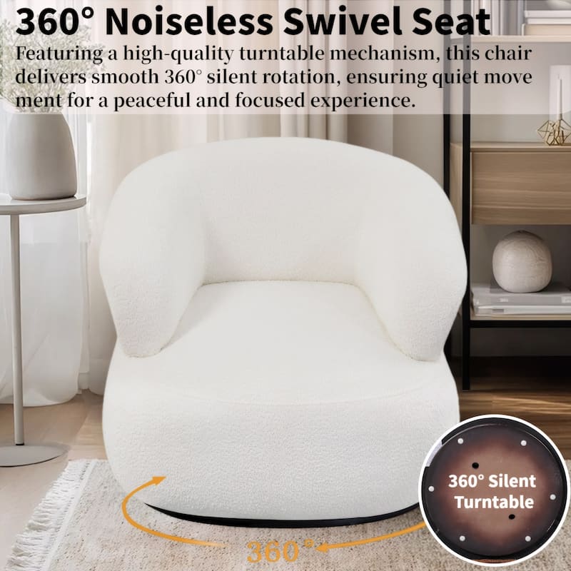 Kieon 33"W 360 Swivel Barrel Chair Modern Accent Chair Set of 2