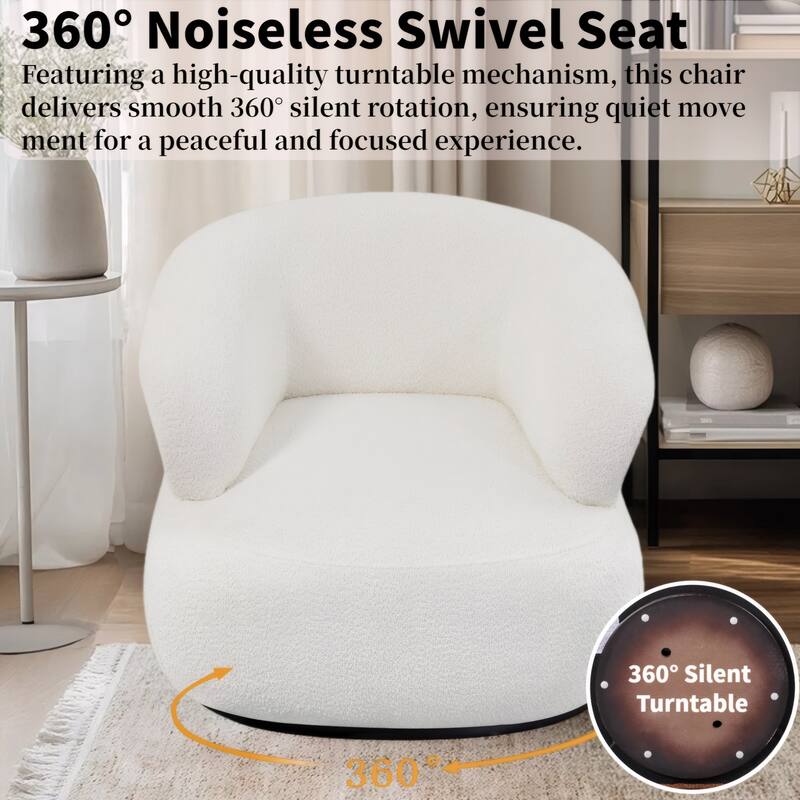 Kieon 33"W 360 Swivel Modern Barrel Chair Accent Chair Set of 2