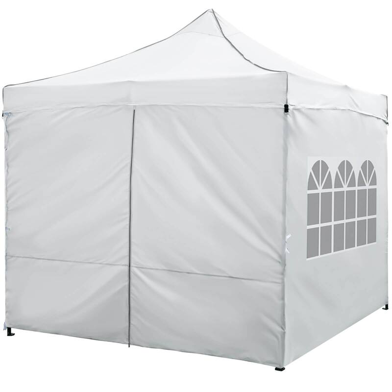 Costway 10 x 10 FT Pop up Canopy Tent with 4 Removable Sidewalls, - White