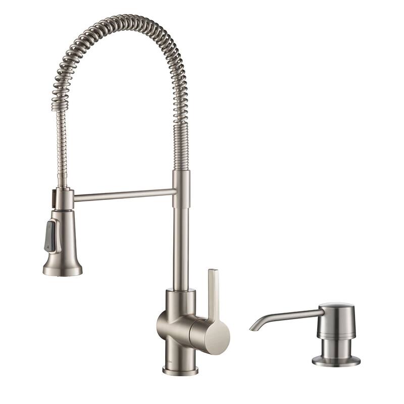 Kraus Britt 1.8 GPM Single Hole Pre-Rinse Pull Out Kitchen Faucet - - Spot Free Stainless Steel - Spot Free Stainless Steel