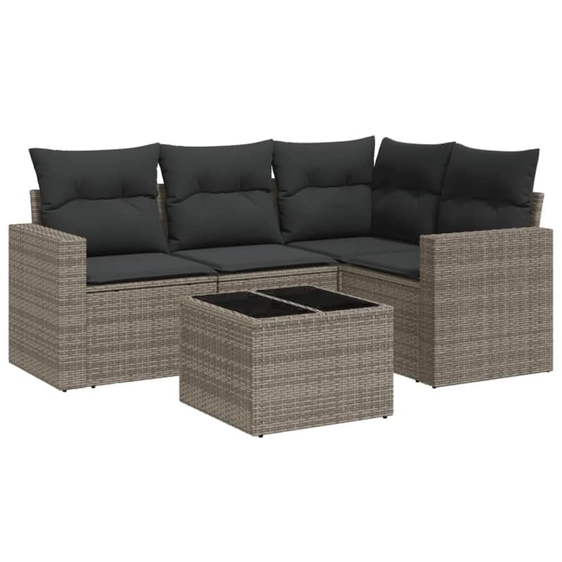 vidaXL Garden Sofa Set Grey PE rattan Large Modular Garden Sofa Set - 71.9 x 50.2 x 27.2
