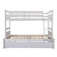 preview thumbnail 28 of 44, Modern Design Wood Bunk Bed with Ladder, Guardrail and Two Drawers, Sturdy Frame, Safety Guaranteed