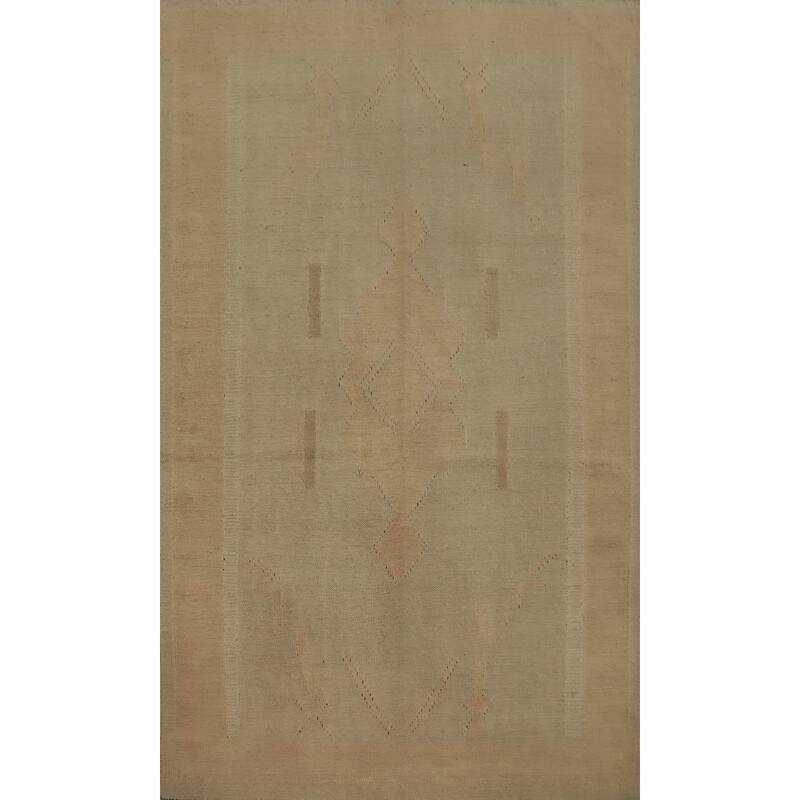 Hand Woven Oriental 100% Wool Carpet Southwestern Tribal Brown Kilim Area Rug - 5' 9'' X 3' 11''