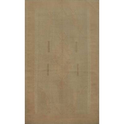 Hand Woven Oriental 100% Wool Carpet Southwestern Tribal Brown Kilim Area Rug - 5' 9'' X 3' 11''