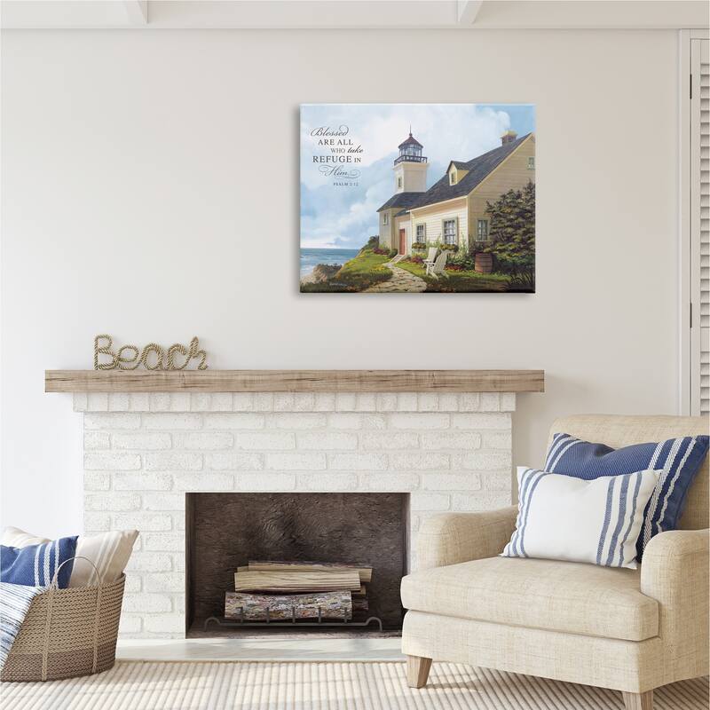 Stupell Religious Proverb Coastal Scene Canvas Wall Art Design by Michael Humphries