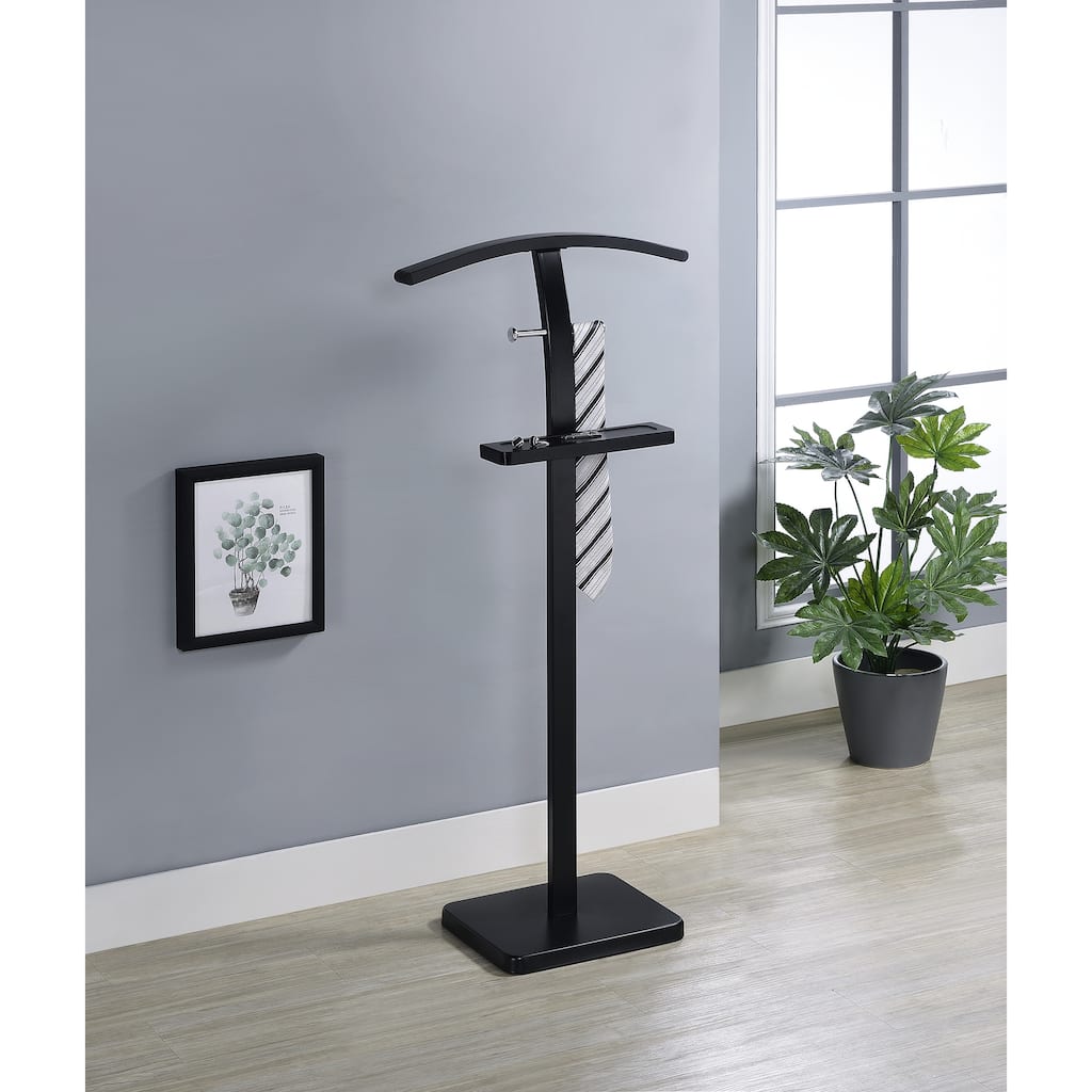 Rogers Metal Valet Stand with Shelf and Hooks Organizer - 20.5"W x 8"D x 39"H