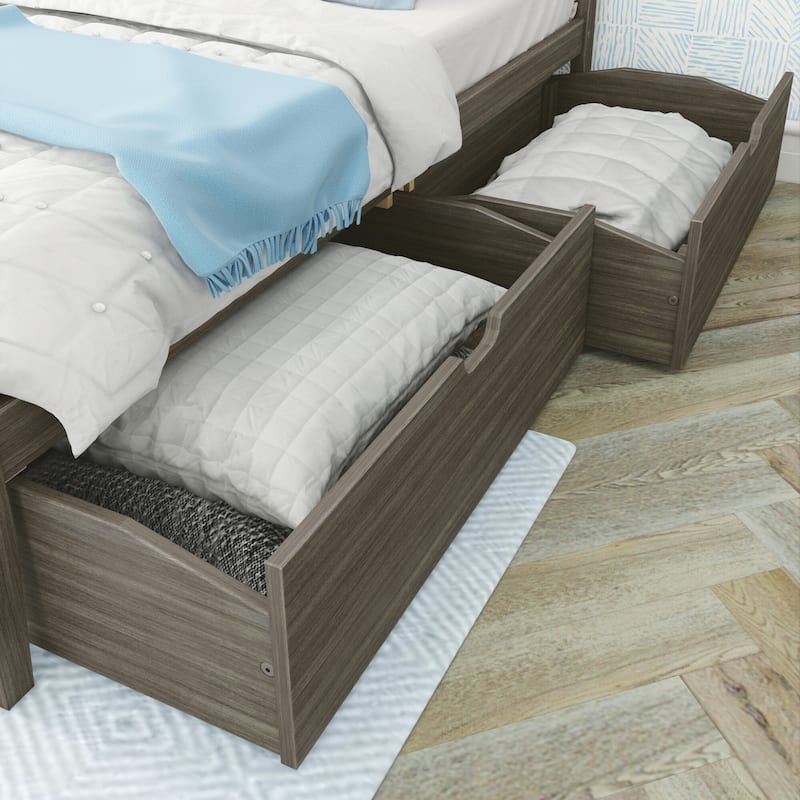 Max and Lily Queen-Size Bed with Panel Headboard and Storage Drawers
