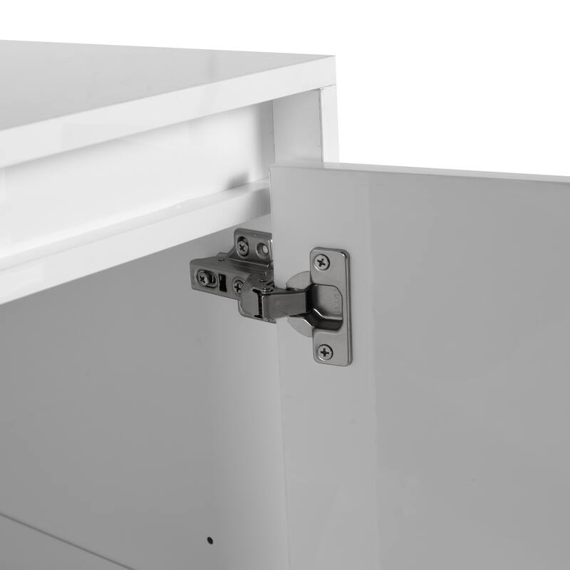 12" Freestanding Bathroom Storage Cabinets, Soft Close Doors, Floor Mounting Design