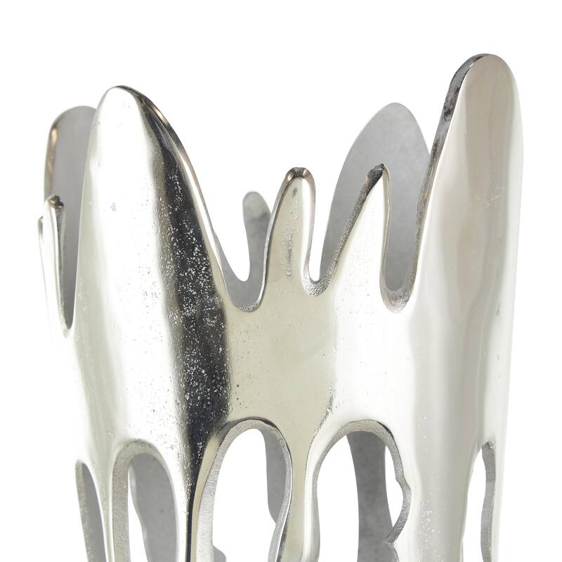 Aluminum Metal Drip Decorative Vase with Melting Designed Body - Silver, Gold or Black - Roche River Decor