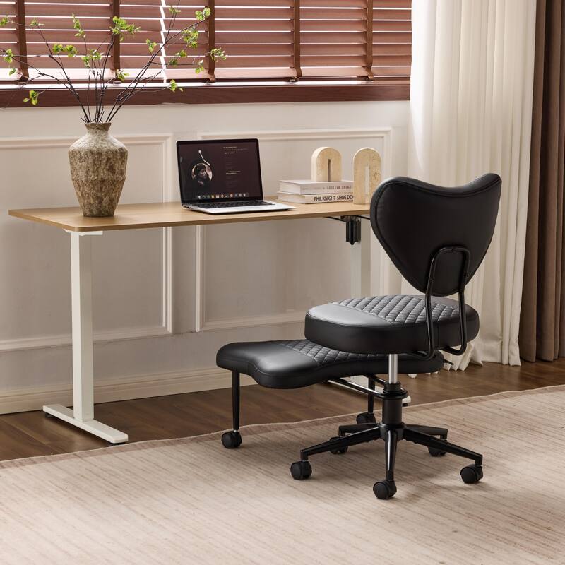 Meditation chair, an ergonomic cross-legged seating chair, with lumbar support and a height-adjustable seat cushion