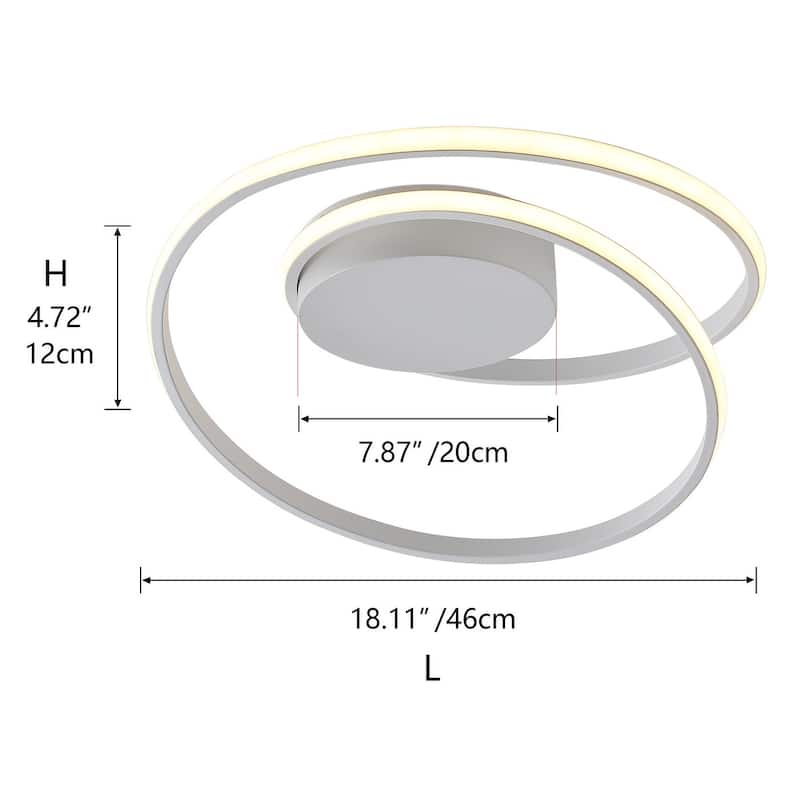 Modern 1-Light LED Smooth Linear Ceiling Flush Mount