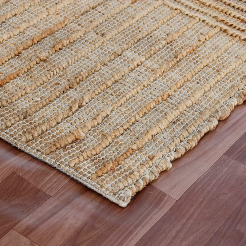 Sevita Natural Striped Modern Area Rug