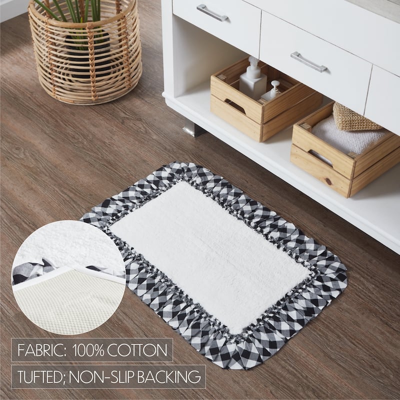 Annie Buffalo Black Check Bathmat 20x30 - 20x30 - Black