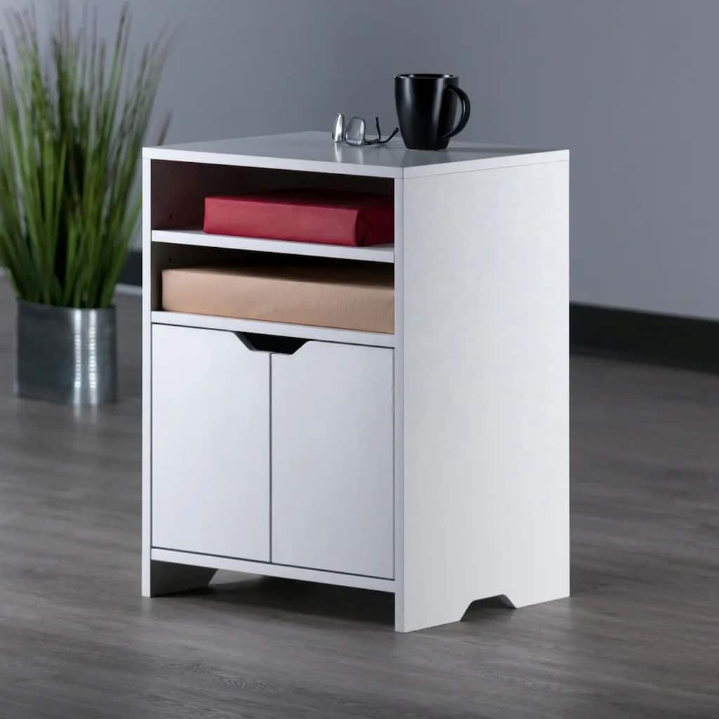 Open Shelf Storage Cabinet - 26.25" - White