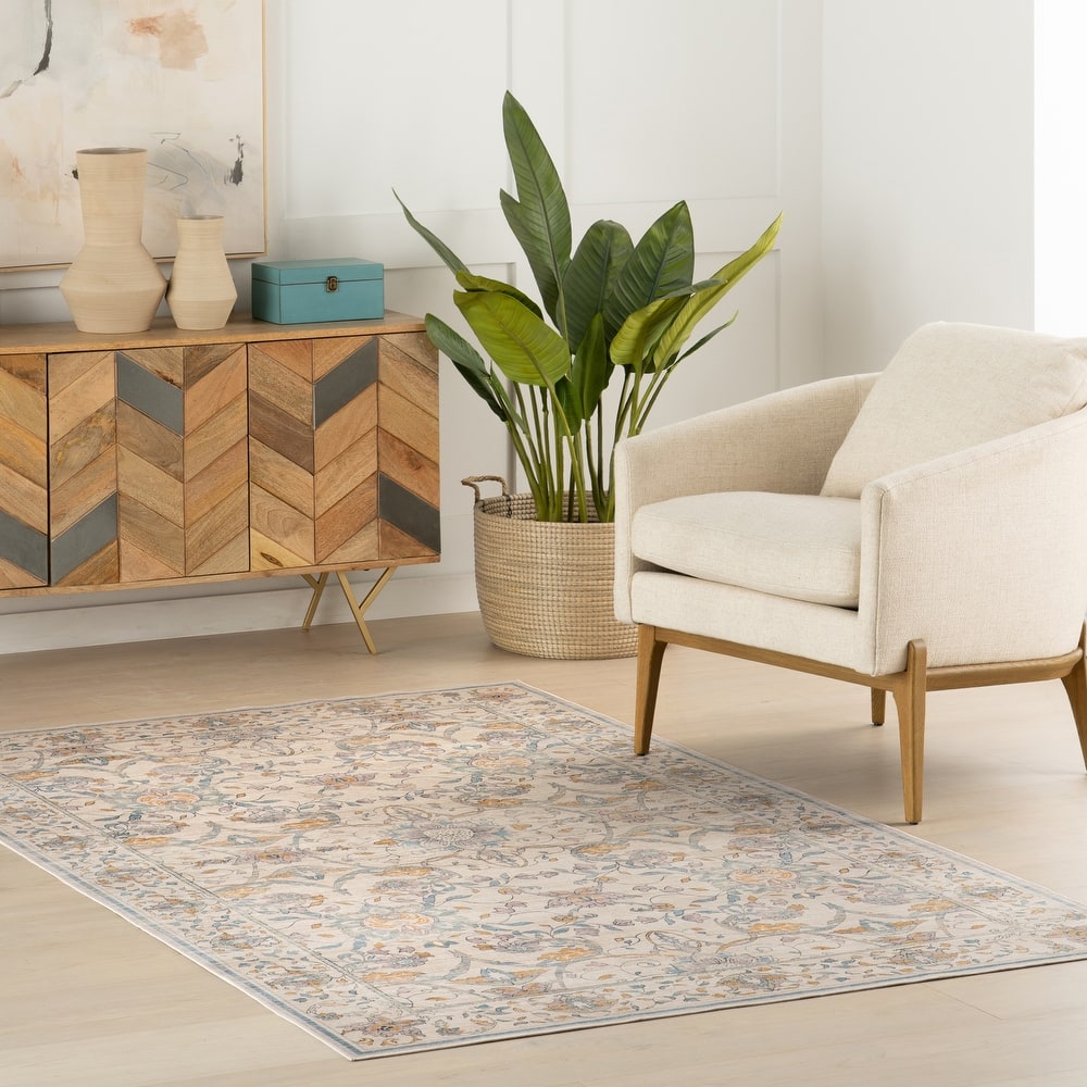 Nuloom Veliora Floral Washable Area Rug