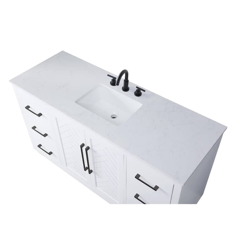 Elegant Lighting VF29060 Chase 60" Free Standing Single Basin Vanity