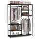 preview thumbnail 5 of 22, Large closet organizer Double Hanging Rod Clothes Garment Racks with Storage Shelves