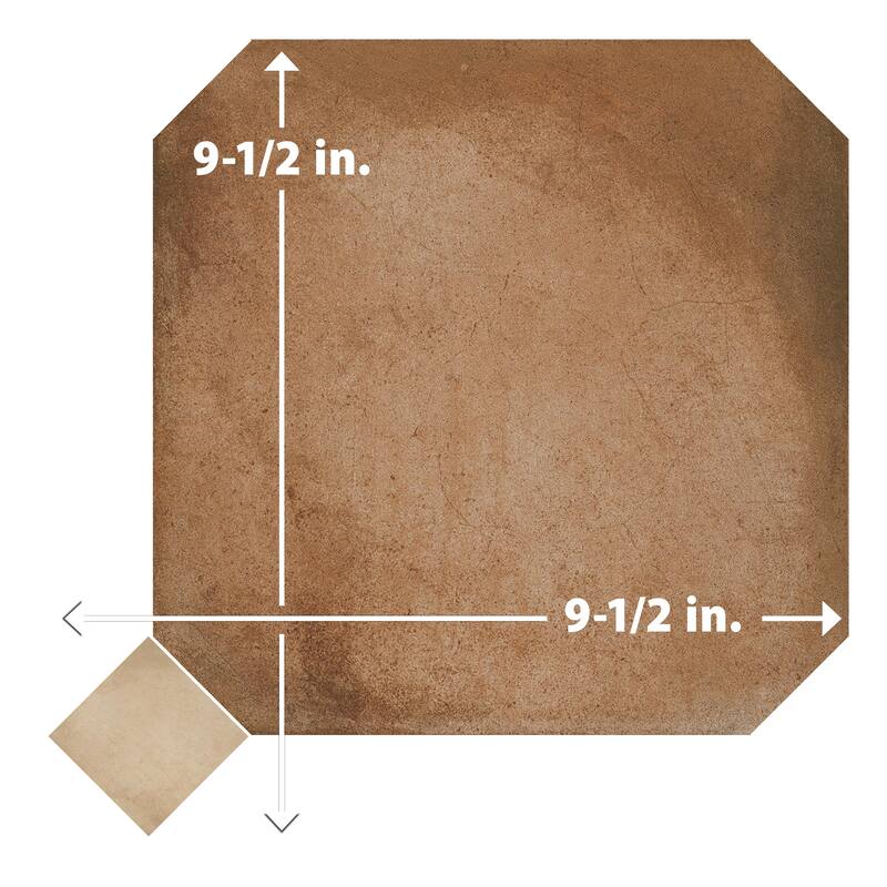 Merola Tile Laverton Octagon Natural with Taco Beige 7-7/8" x 7-7/8" Porcelain Floor and Wall Tile