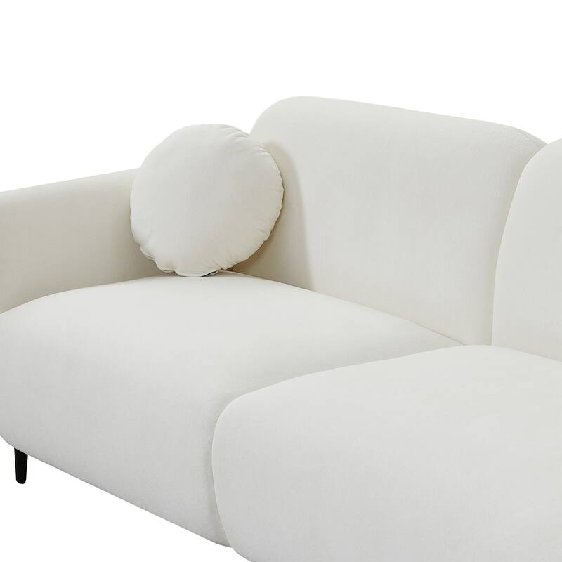 83.9" Chenille Sofa with Storage Pockets, 2-3 Seat Couch for Apartment or Living Room
