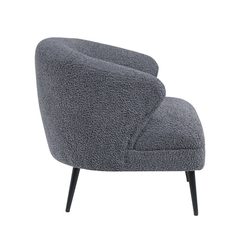 Hudson 26" Boucle Fabric Accent Chair - Black Finish Metal Legs