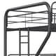 preview thumbnail 9 of 8, Black Full over Twin over Full Size Metal Furniture Triple Bunk Bed with Ladder and Fence for Bedroom