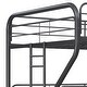 preview thumbnail 9 of 8, Modern Full/Twin/Full Triple Bunk Bed in Black - Sturdy Steel with Safe Stairs