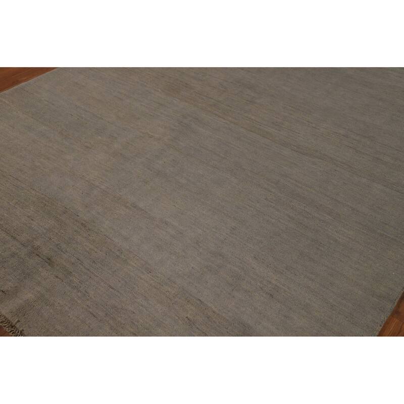 Gabbeh Modern Area Rug Hand-Knotted Stripe Wool Carpet - 6'7"x 9'3"