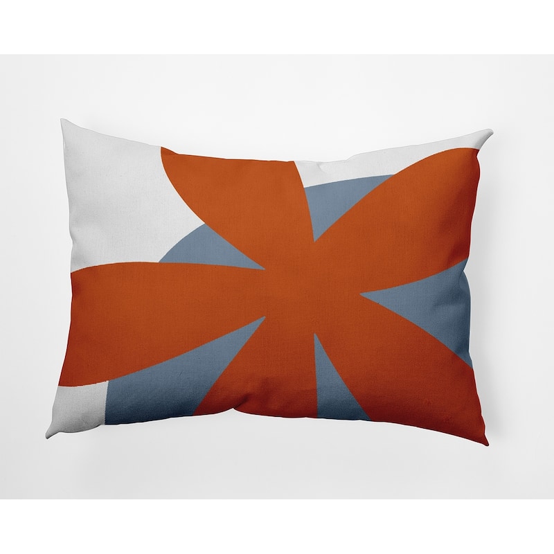 Bold Flower Polyester Indoor/Outdoor Pillow - Perfect Orange - 14" x 20"