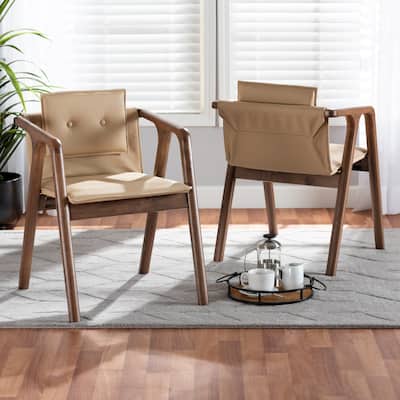 Marcena Mid-Century Modern 2-Piece Dining Chair Set