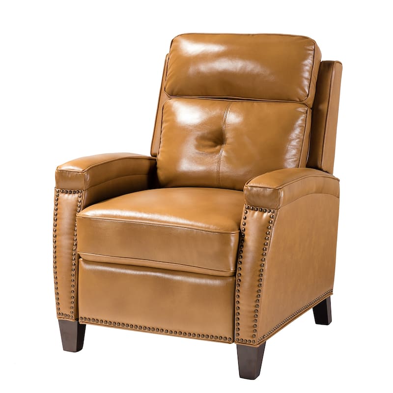 Gaspar Mid-Century Modern Pushback Recliner with Nailhead Trim by HULALA HOME