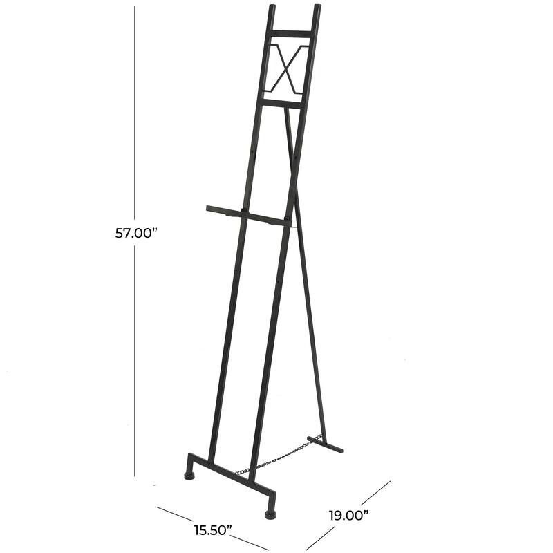 Black Metal Tall Adjustable Floor 3 Tier Display Easel