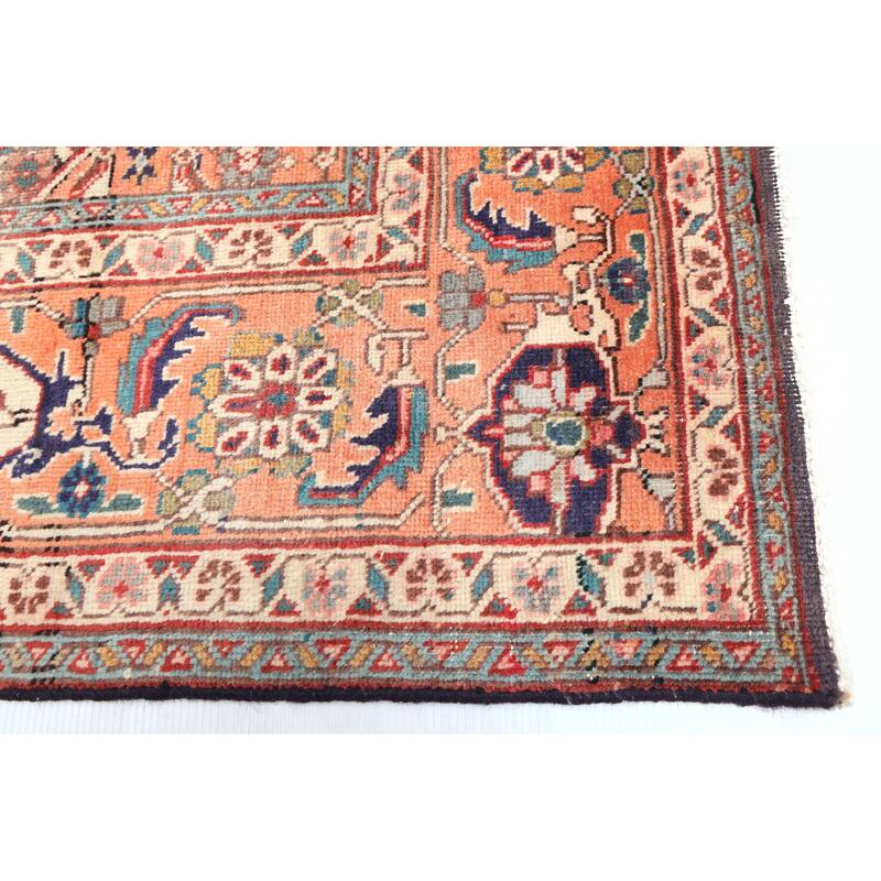 ECARPETGALLERY Hand-knotted Antalya Vintage Navy Wool Rug - 6'4 x 9'9