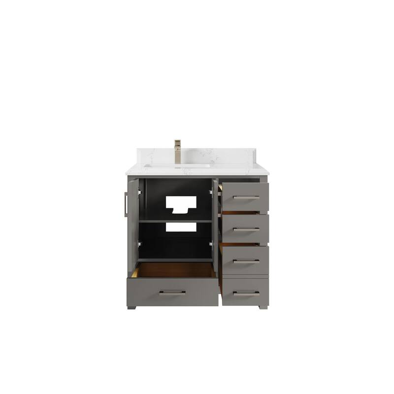 Willow Collections 36 in. W x 22 in. D Malibu Left Offset Sink Bathroom Vanity with Countertop