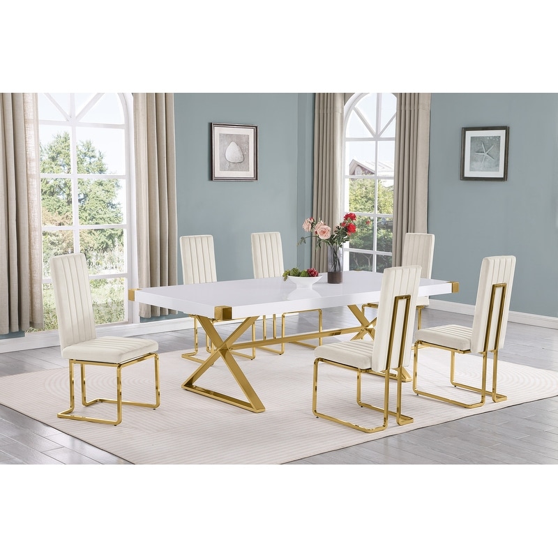 Best Quality Furniture D442/3-SC340-7 Dining Set with 94