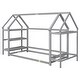preview thumbnail 10 of 28, Wooden Twin House Bed with Integrated Shelves and Hanger for Kids Room