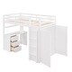 preview thumbnail 7 of 56, Twin size Loft Bed with Drawers, Desk and Wardrobe, Space-saving, White