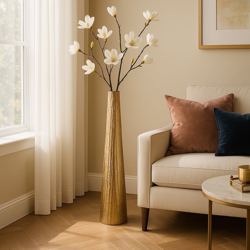 Decorative Vase with Textured Finish - Sculptural Vase for Home Decor