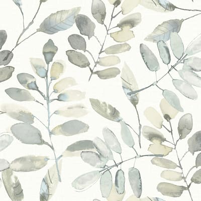 Chesapeake Pinnate Grey Leaves Wallpaper