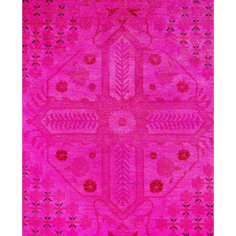 Overdyed One-of-a-Kind Hand-Knotted Area Rug - Pink - 9' 2" x 12' 4"