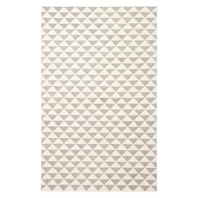 ECARPETGALLERY Hand Tufted Timeless Cream Wool Rug - 5'0 x 8'0