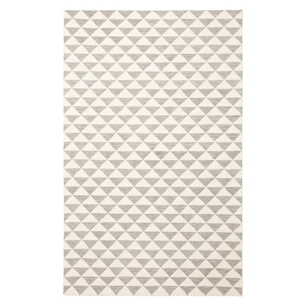 ECARPETGALLERY Hand Tufted Timeless Cream Wool Rug - 5'0 x 8'0