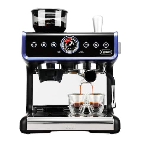 Cyetus Espresso Machine with Coffee Grinder and Milk Steam Wand