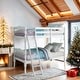 preview thumbnail 2 of 5, Convertible Twin Bunk Bed with Ladder & Guard-Rail, White