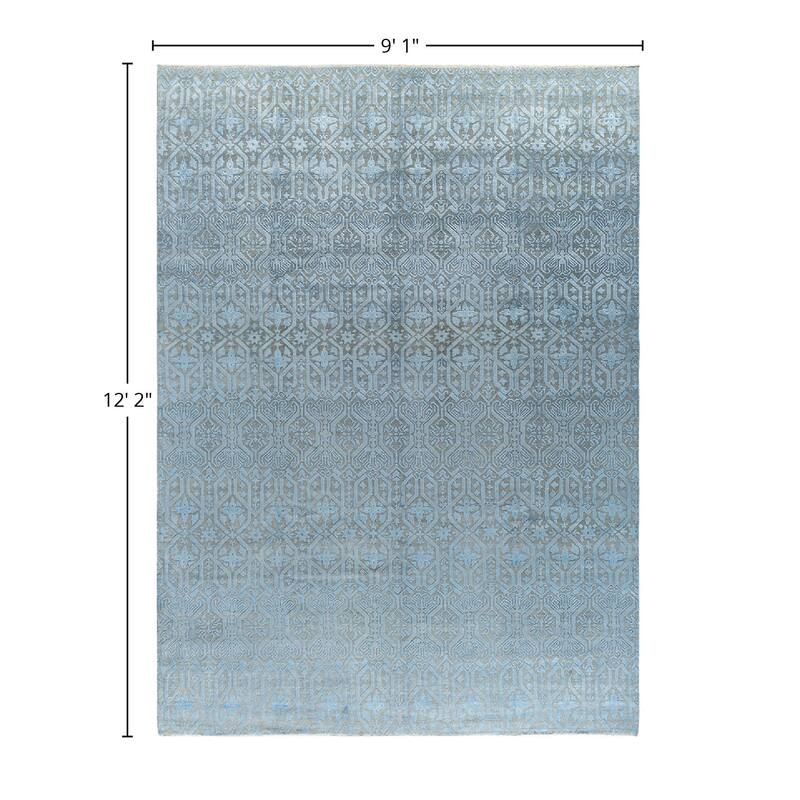 Ikat One-of-a-Kind Hand-Knotted Area Rug - Brown, 9' 1" x 12' 2" - 9' 1" x 12' 2"