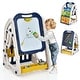 preview thumbnail 2 of 7, 3-in-1 Kids Art Easel Double-Sided Tabletop Easel with Art Accessories-Blue - 21" x 18" x 28" (L x W x H)
