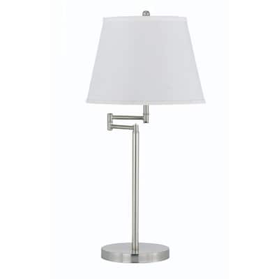 28" Contemporary Swing Arm Table Lamp with Adjustable Light and Steel Base Empire Shade 3-Way Switch - 28"H x 13"W x 18"D