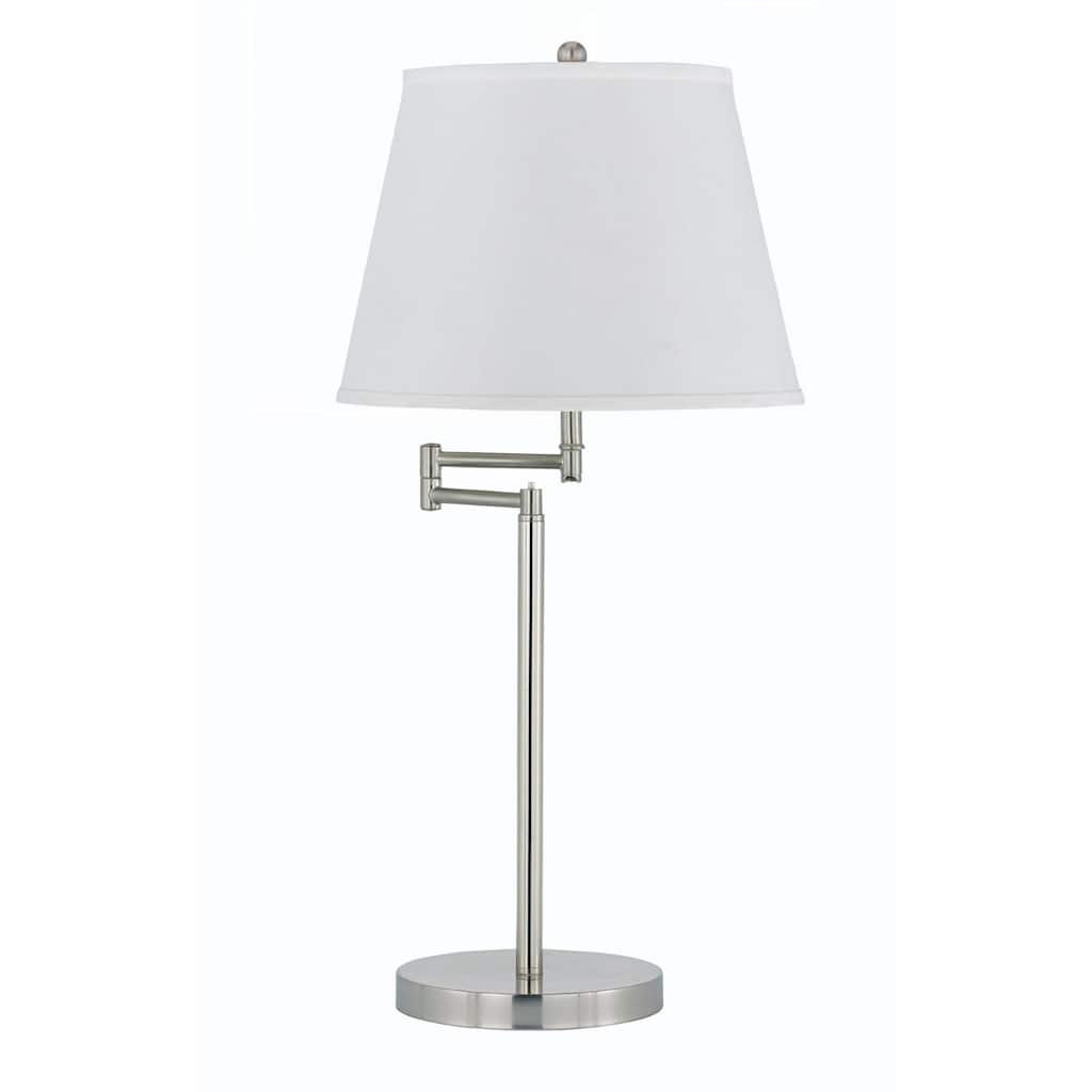 28" Contemporary Swing Arm Table Lamp with Adjustable Light and Steel Base Empire Shade 3-Way Switch - 28"H x 13"W x 18"D