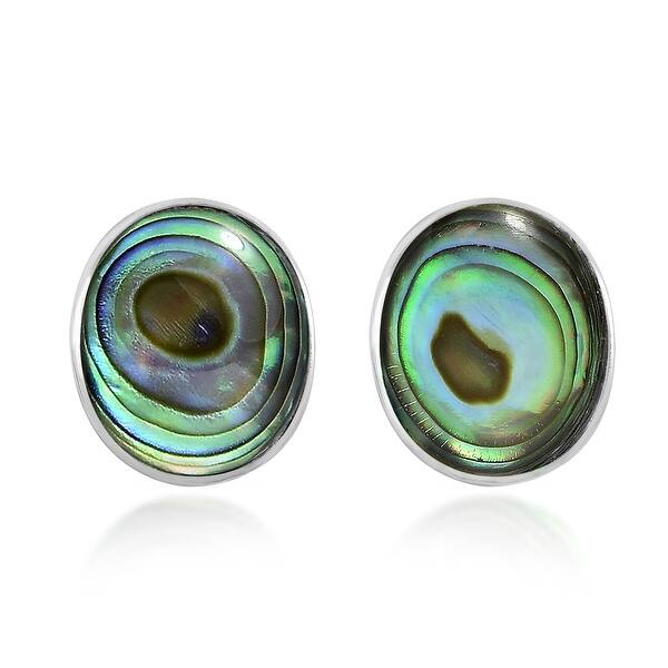 Very Small Abalone Oval 925 Sterling Silver Stud Earrings Very Small Abalone Oval 925 Sterling Silver Stud Earrings