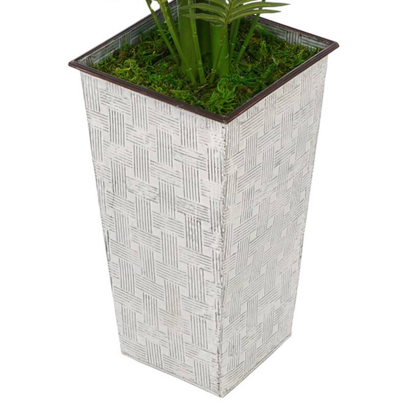 Faux Areca Palm in Designer Metal Planter