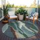 Machine Washable Indoor/ Outdoor Abstract Contemporary Chantille Rug